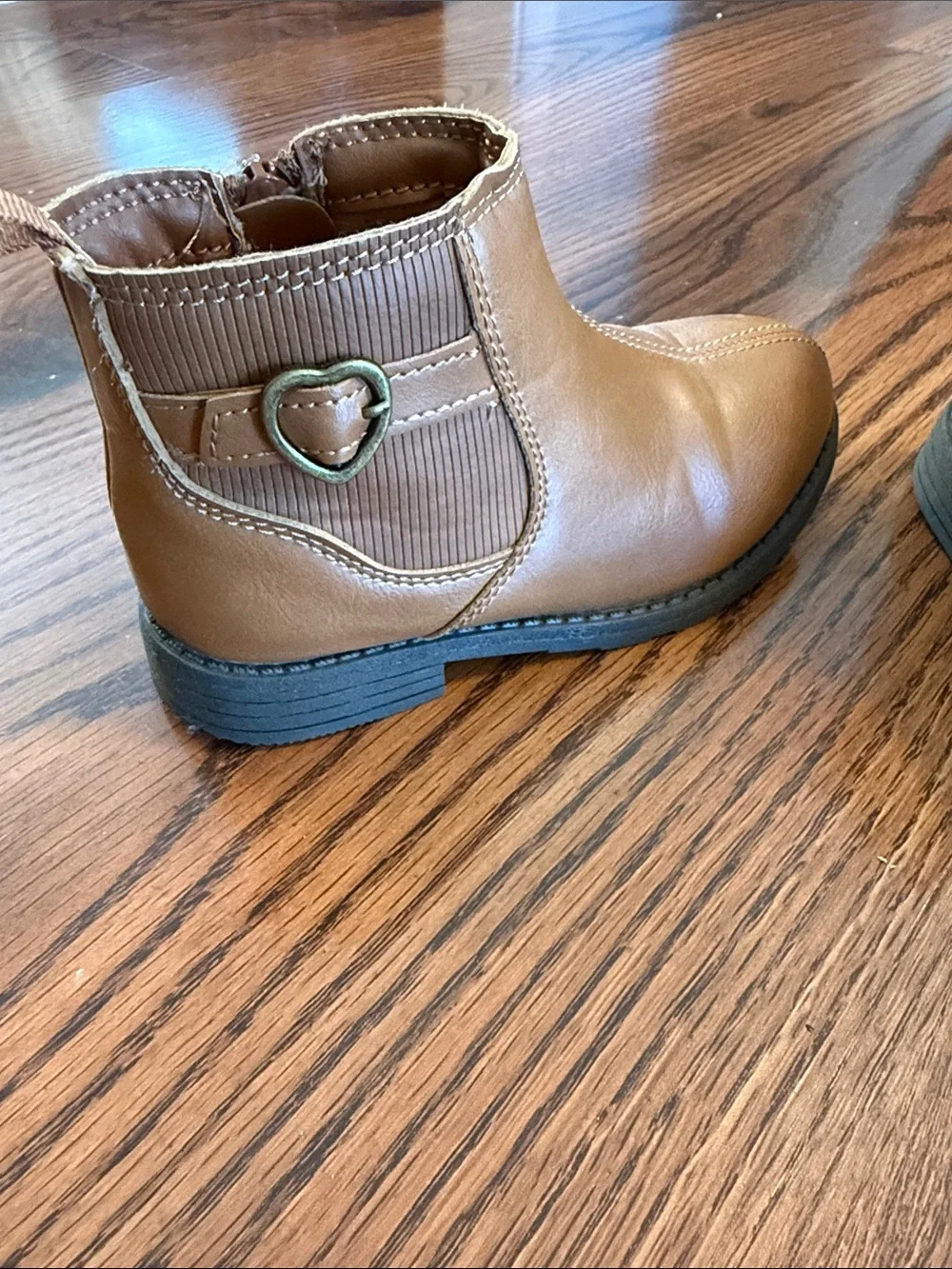 Carter's Little Girls Brown Ankle Boots with Heart Buckle